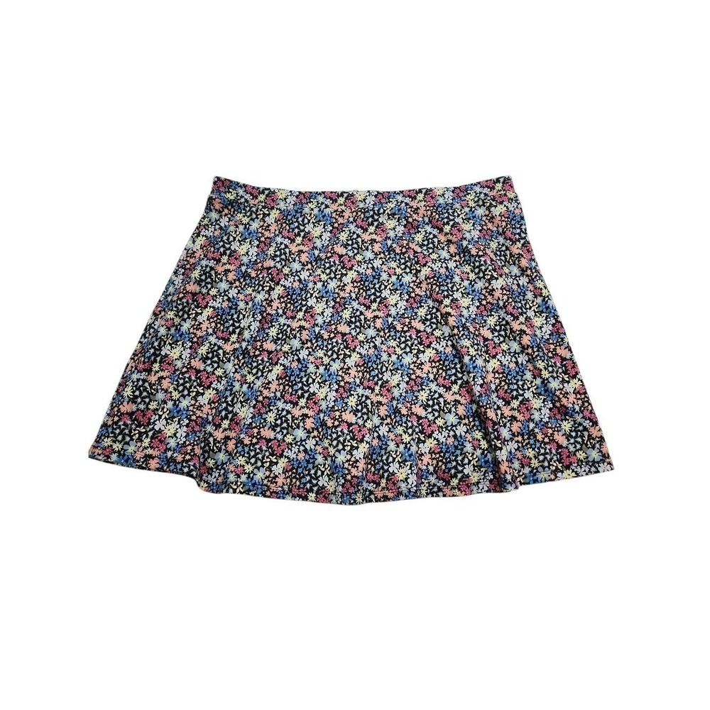 So Floral Mini Skirt Womens XL Multicolor Ditsy Boho Summer Stretchy Festival